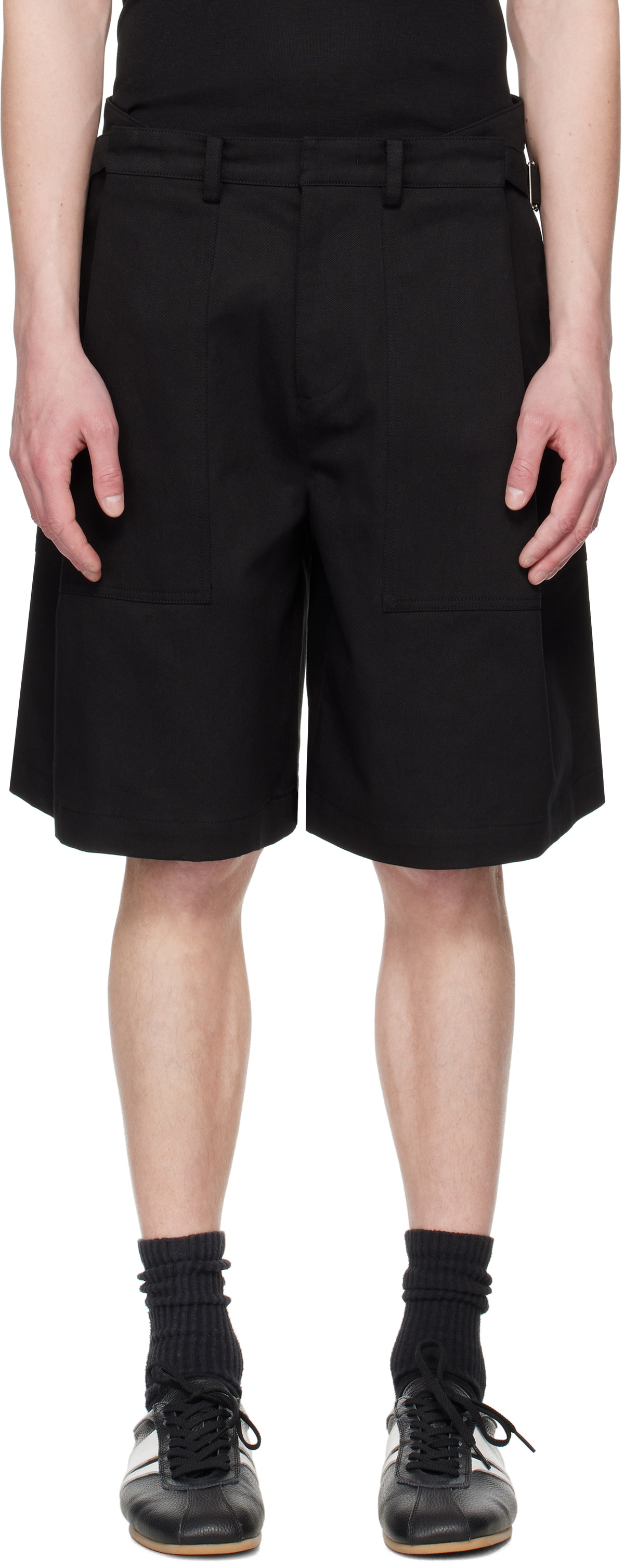 System SSENSE Exclusive Black Twill Shorts