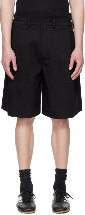 Photo: System SSENSE Exclusive Black Twill Shorts