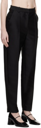 Totême Black Sewn Pleat Trousers