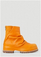 Gathered Ankle Boots in Orange
