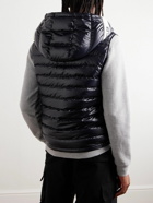 Moncler - Clai Logo-Detailed Webbing-Trimmed Quilted Shell Hooded Down Gilet - Black