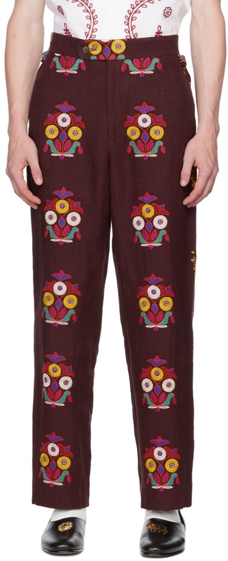 Photo: Bode Purple Peacock Trousers