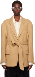 Recto Beige Handmade Single-Breasted Jacket