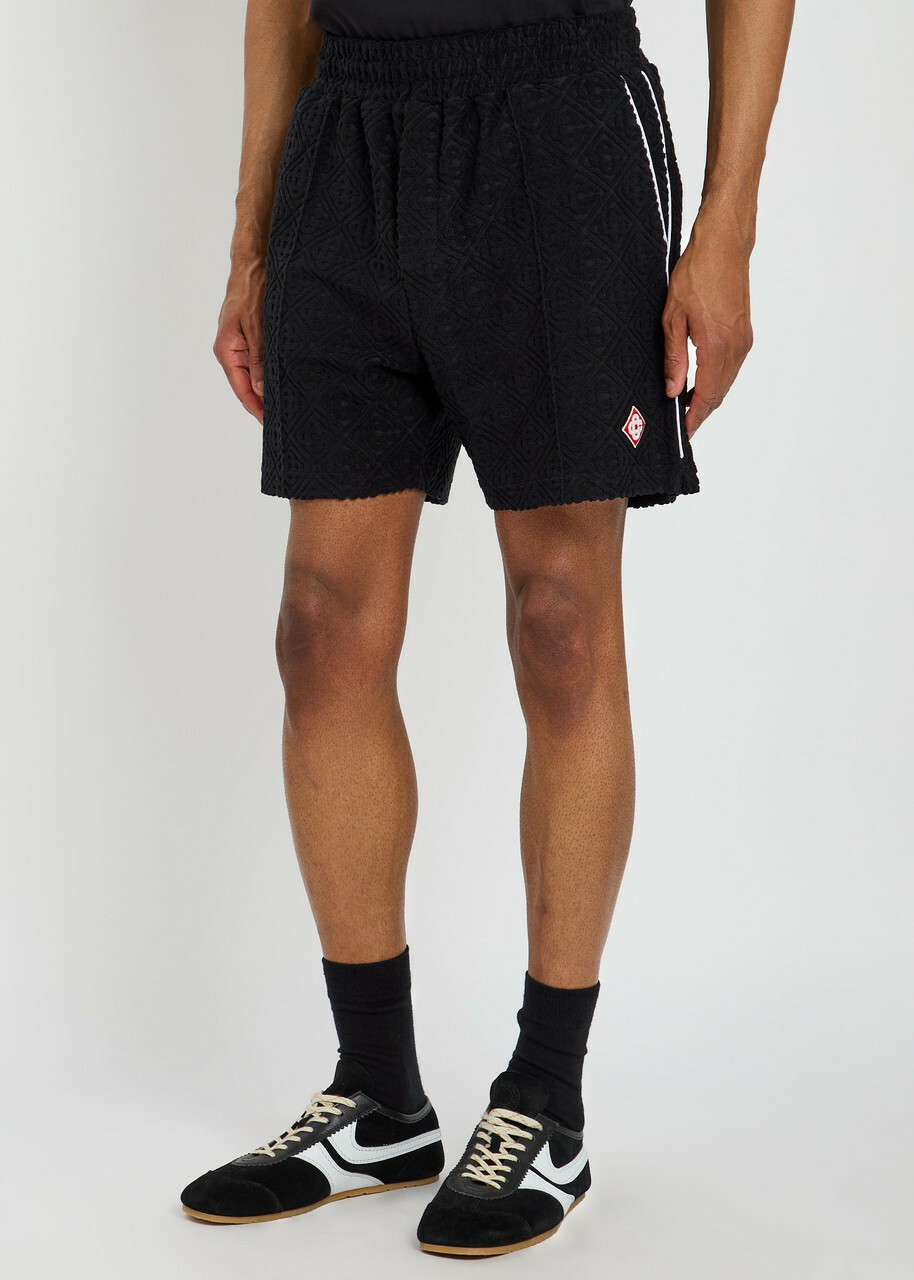 Casablanca Logo-monogrammed Terry Shorts Black