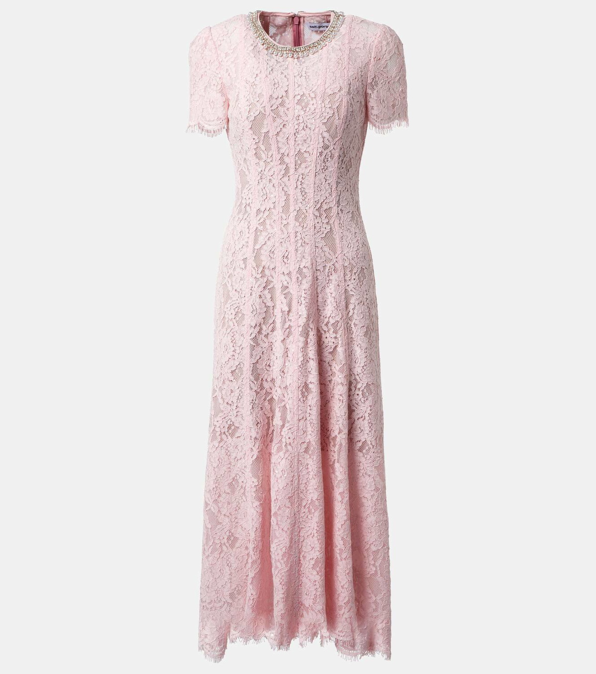 Self-Portrait Embellished floral lace midi dress Self-Portrait