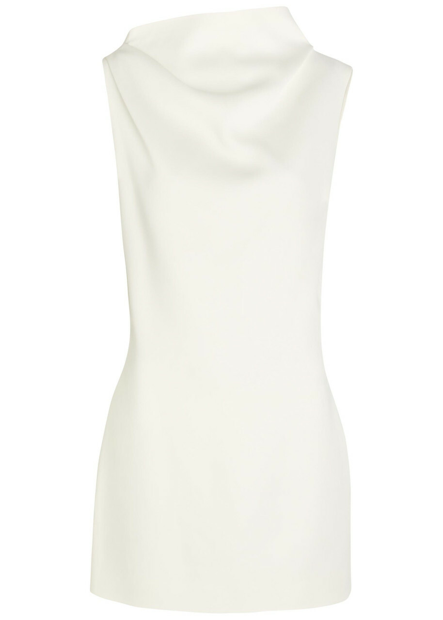 Khaite Astor High-neck Crepe Mini Dress White