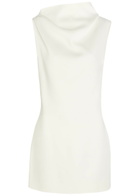 Khaite Astor High-neck Crepe Mini Dress White