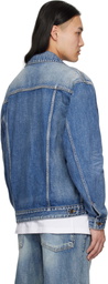 We11done Blue Washed Denim Jacket
