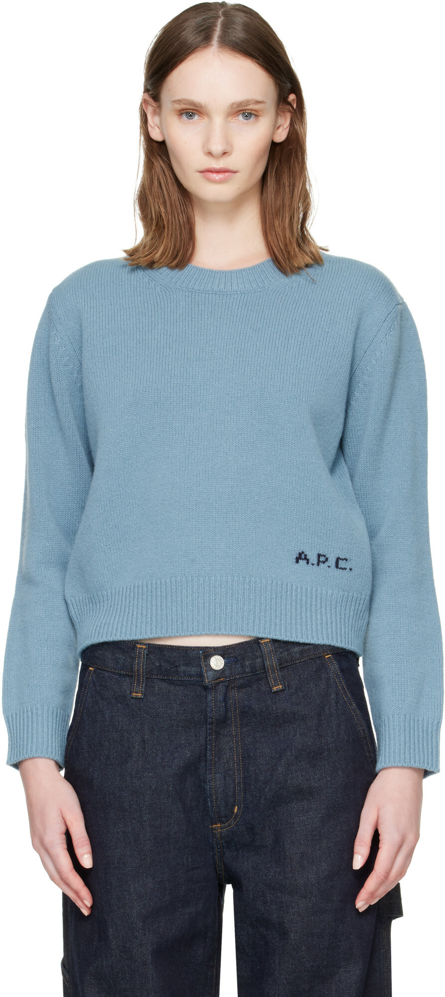 A.P.C. Blue Anna Boxy Wool Sweater