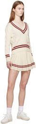 Sporty & Rich Off-White Pleated Miniskirt