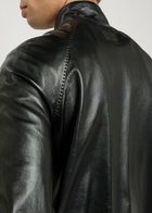 Acne Studios Leather Bomber Jacket Black