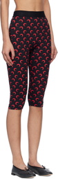 Marine Serre SSENSE Exclusive Black Recycled Moon Jersey Capri Leggings