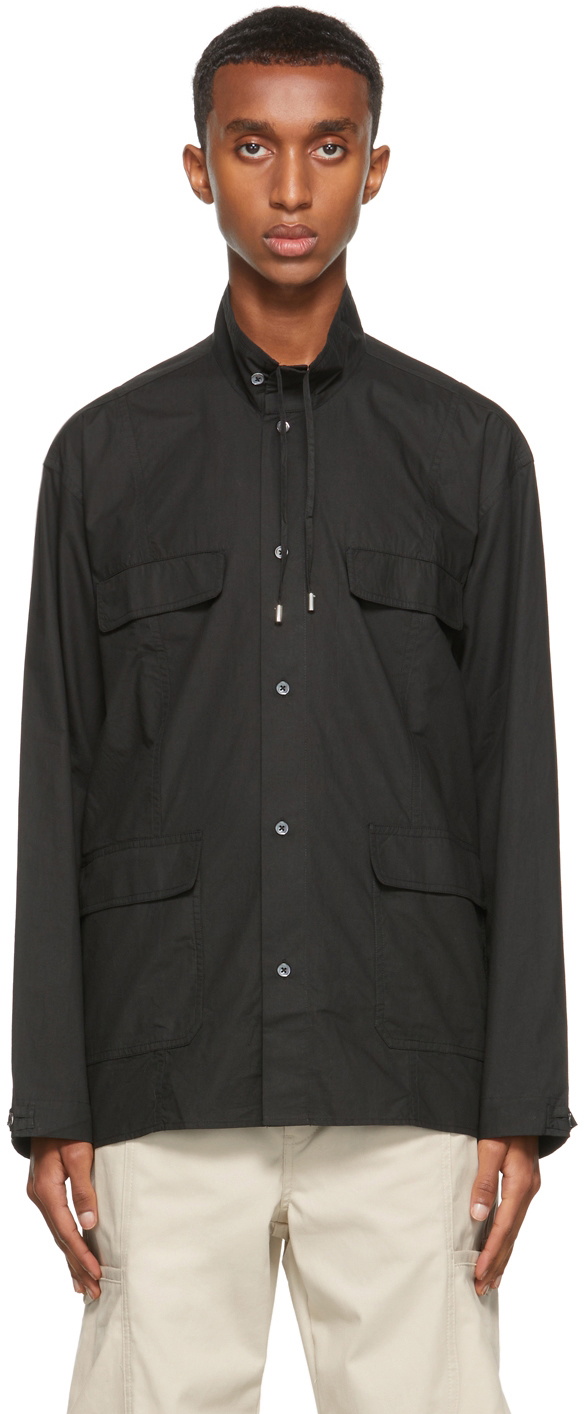 Deveaux New York Black Poplin Evan Shirt