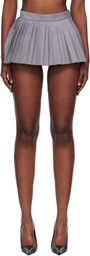 Pushbutton Gray Volumed Micro Skort