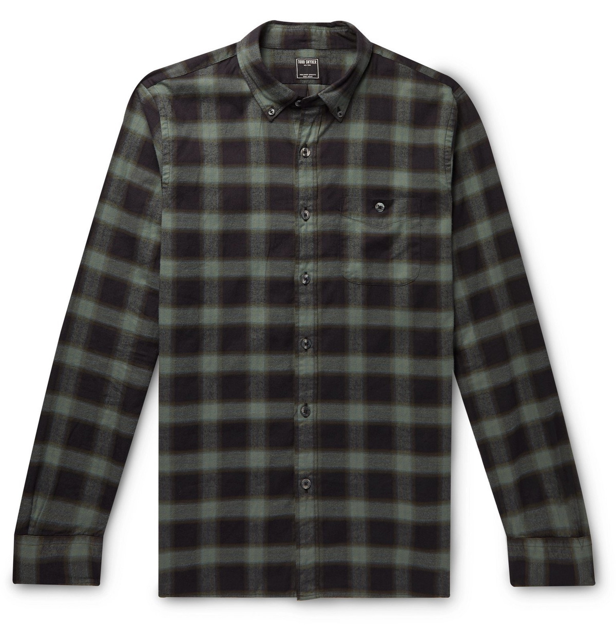 Todd Snyder - Button-Down Collar Checked Cotton-Flannel Shirt - Green