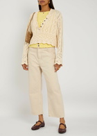 Free People Deep Trance Wide-leg Cropped Jeans Cream