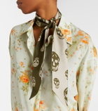McQueen Skull silk twill scarf