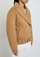 Isabel Marant Warna Belted Wool and Cashmere-blend Jacket Camel