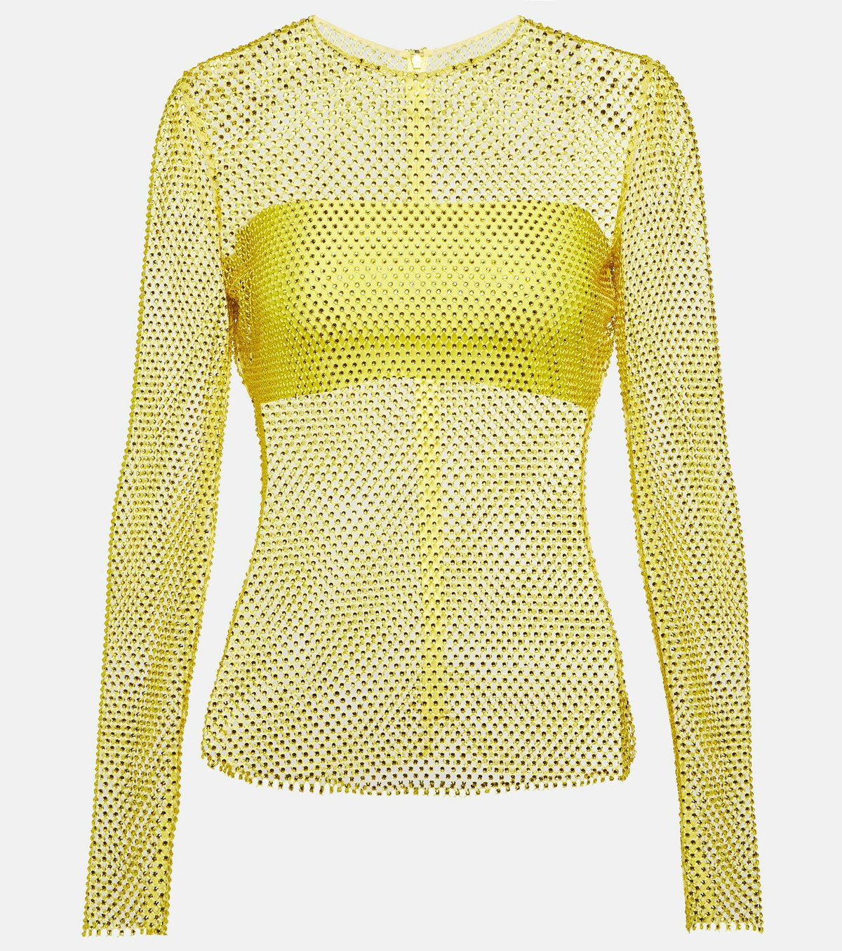 Giuseppe di Morabito Crystal-embellished mesh top