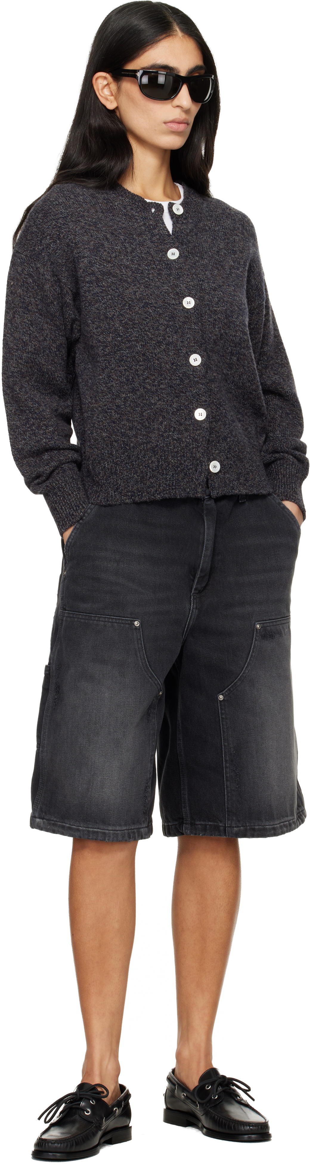 Carhartt Work In Progress Black Nixon Double Knee Denim Shorts