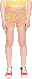 TINYCOTTONS Kids Orange Flowers Shorts