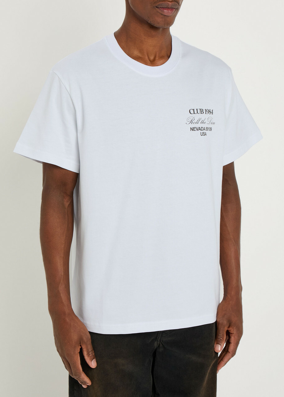 Club 1984 Welcome To Vegas Printed Cotton T-shirt White