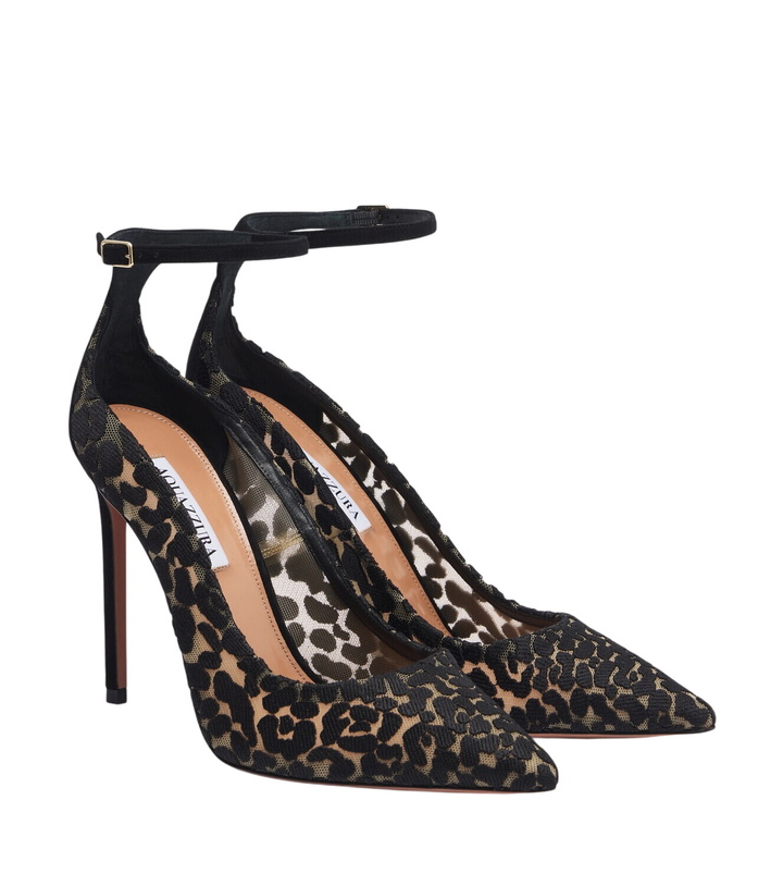 Photo: Aquazzura Panthera leopard-print mesh pumps
