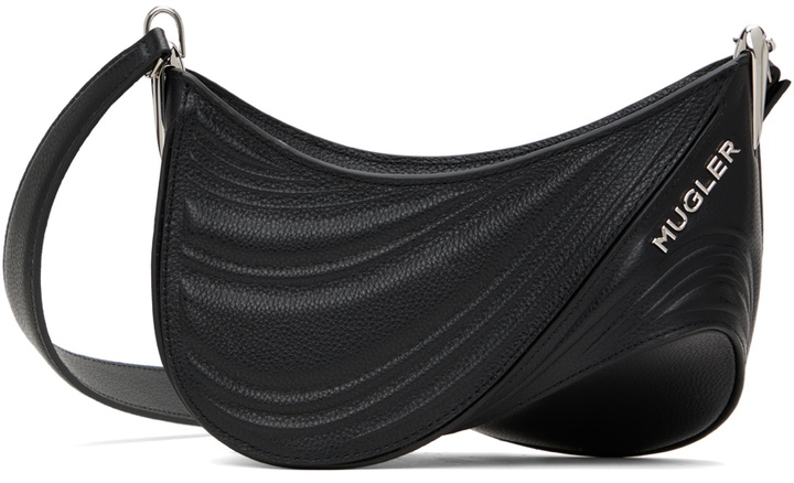 Photo: Mugler Black Small Embossed Spiral Curve 01 Bag