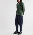 Albam - Tapered Brushed Wool-Blend Drawstring Trousers - Blue