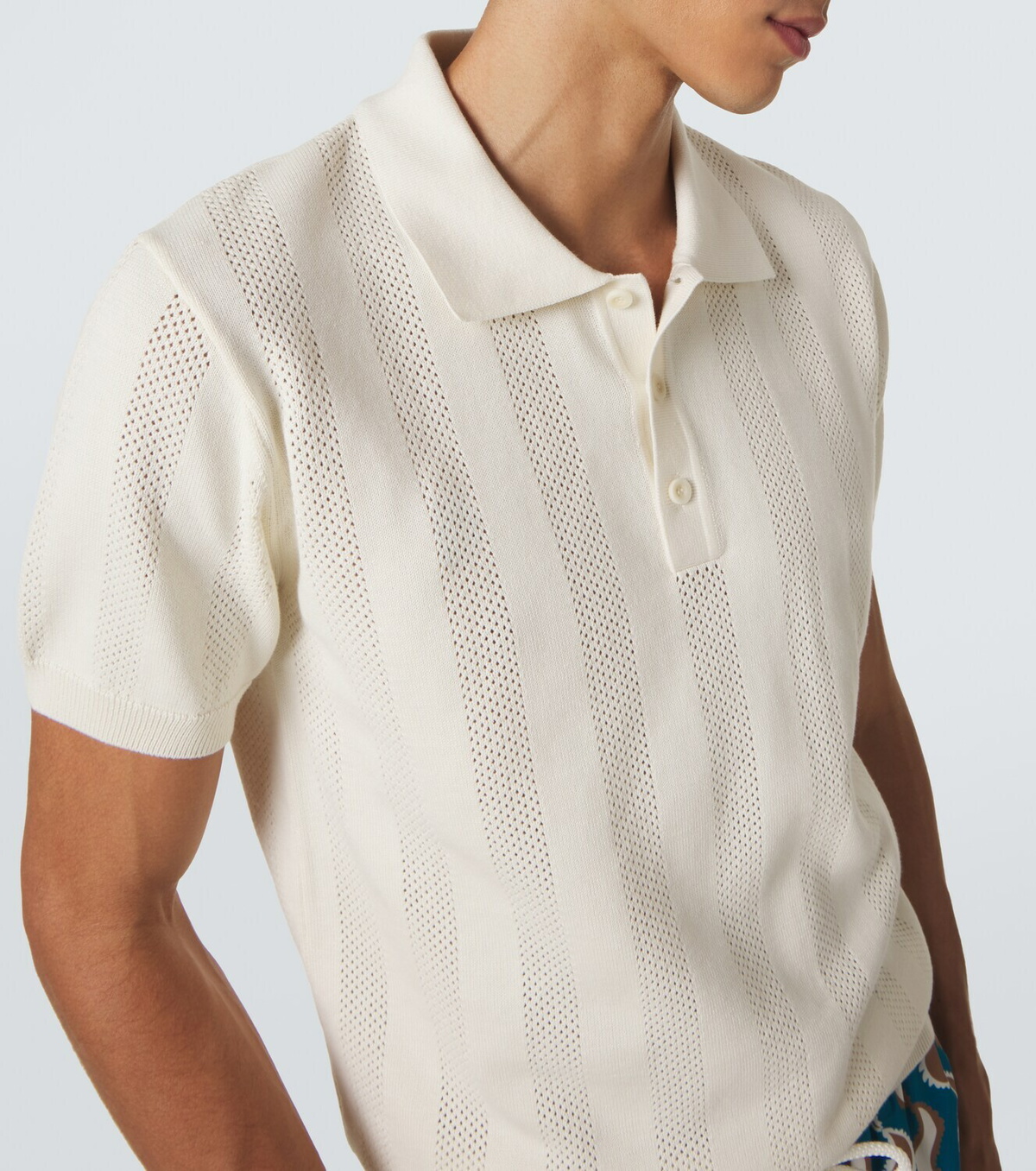 Frescobol Carioca Vidal striped cotton jacquard polo shirt