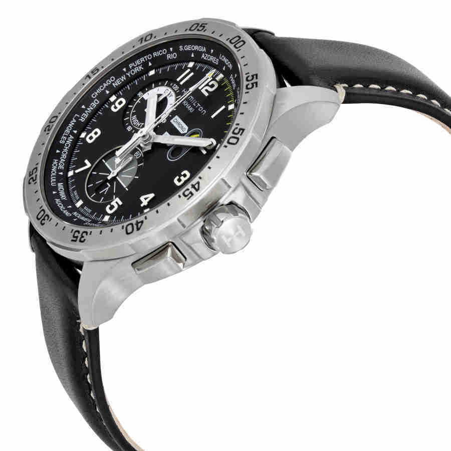 Hamilton Worldtimer Chronograph Black Dial Mens Watch H76714735