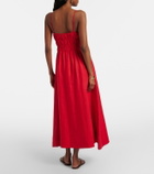Staud Ayla shirred linen midi dress