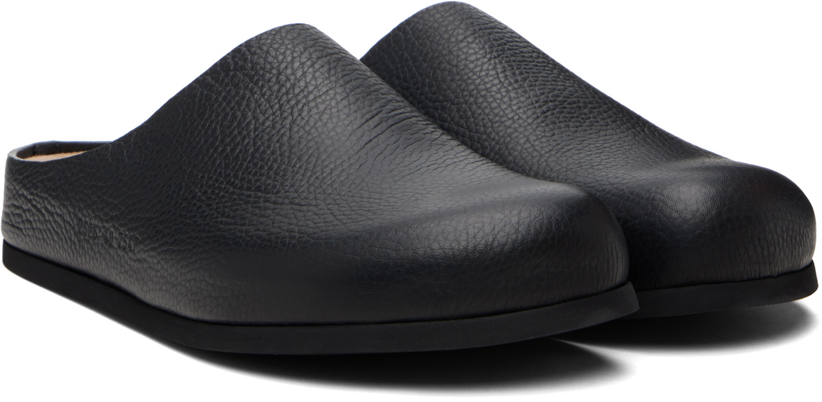 Common Projects Black Leather Clog Loafers