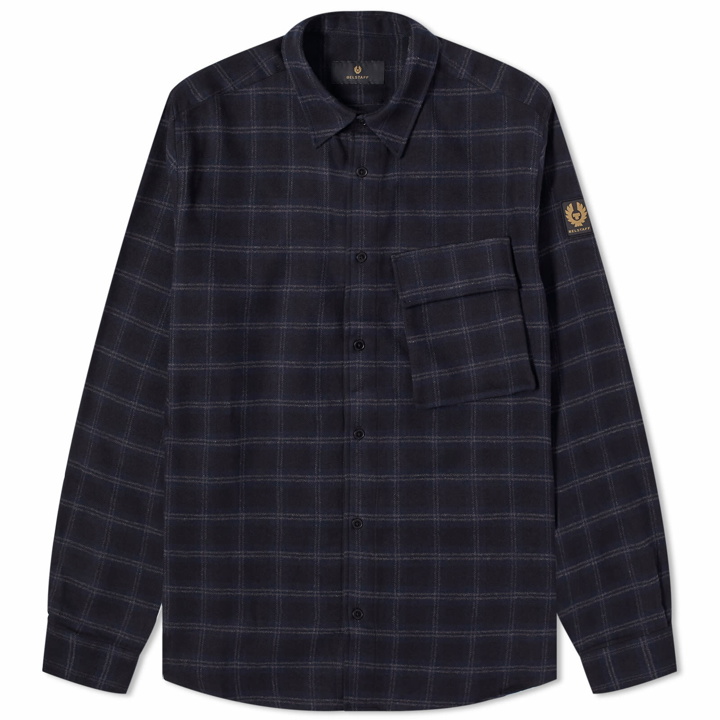 Photo: Belstaff Men's Scale Check Shirt in Navy/Charcoal