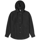 Loewe Men's Anagram Jacquard Hooded Overshirt in Black