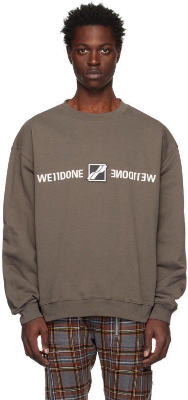 Photo: We11done Gray Patched Mirror Sweatshirt