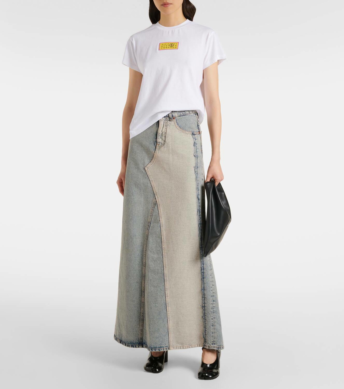 【MM6 MAISON MARGIELA】 Patchwork denim maxi skirt MM6 Maison Margiela Patchwork denim maxi skirt MM6 Maison