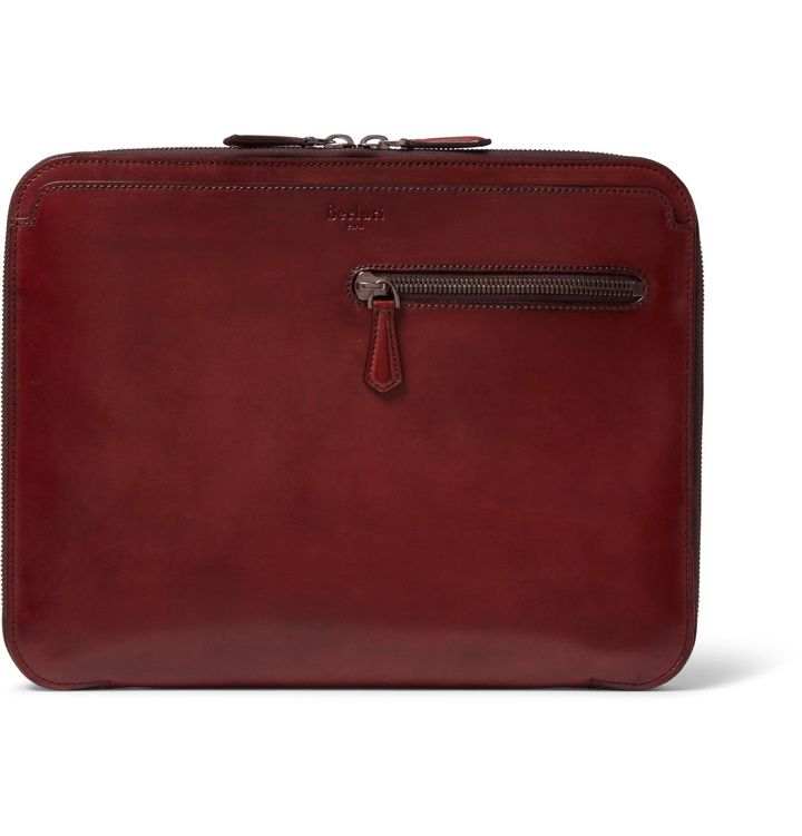 Photo: Berluti - Au Grand Jour Polished-Leather Pouch - Red