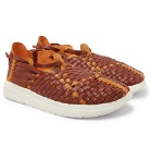 Malibu - Latigo Woven Faux Leather Sandals - Brown