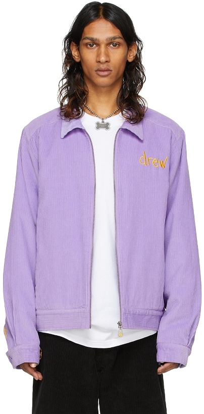 Photo: drew house SSENSE Exclusive Purple Painted Mascot Jacket
