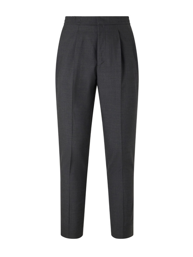 Photo: Officine Générale - Drew Tapered Pleated Wool Trousers - Gray