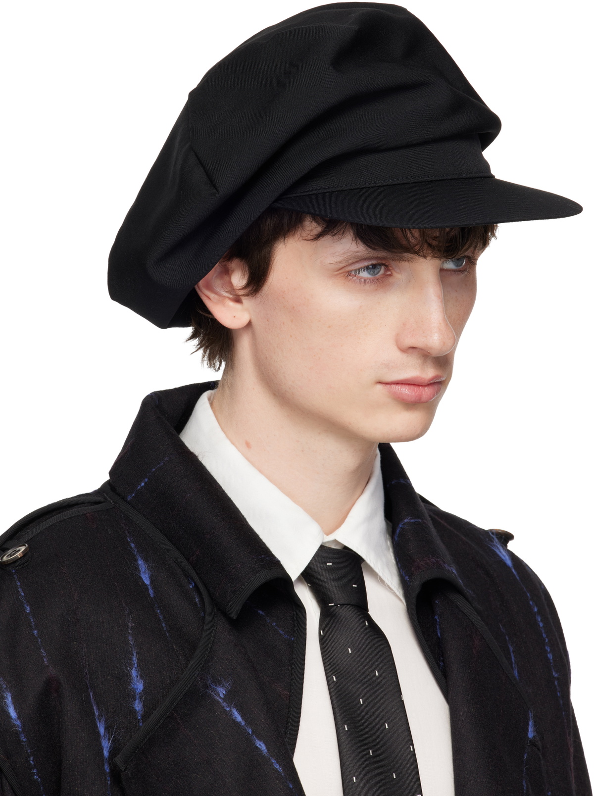 YOHJI YAMAMOTO Black Gabardine Darts Casquette Cap