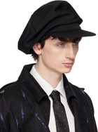 YOHJI YAMAMOTO Black Gabardine Darts Casquette Cap