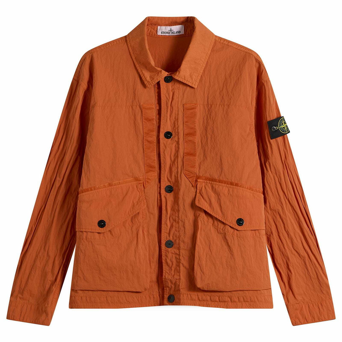 Stone Island Men's Warp Rib Nylon-TC Coach Jacket in Burnt Orange