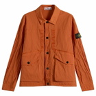 Stone Island Men's Warp Rib Nylon-TC Coach Jacket in Burnt Orange