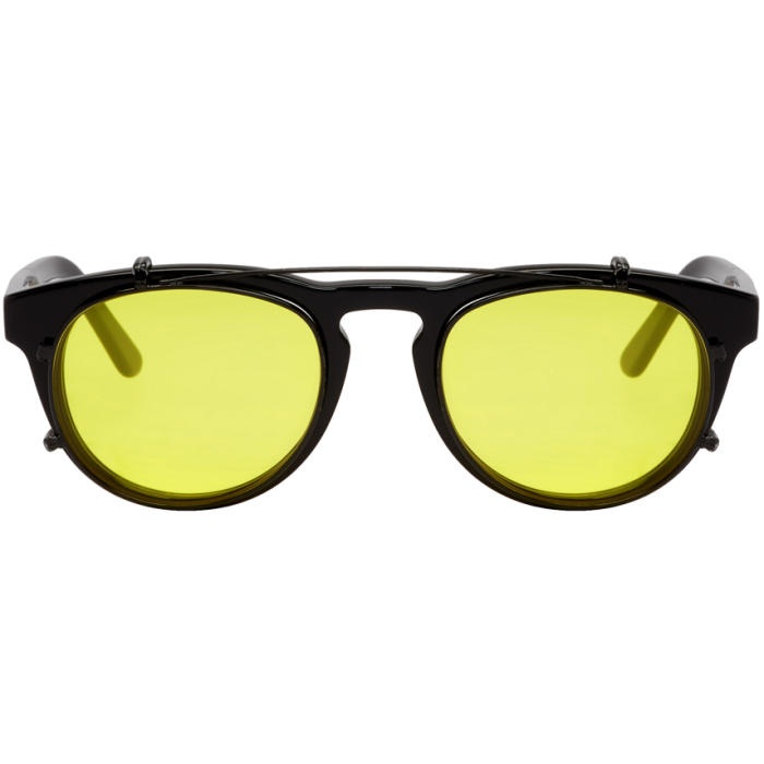 Photo: Han Kjobenhavn Black and Yellow Timeless Clip-On Sunglasses 