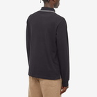 Stone Island Men's Long Sleeve Patch Polo Shirt in Black