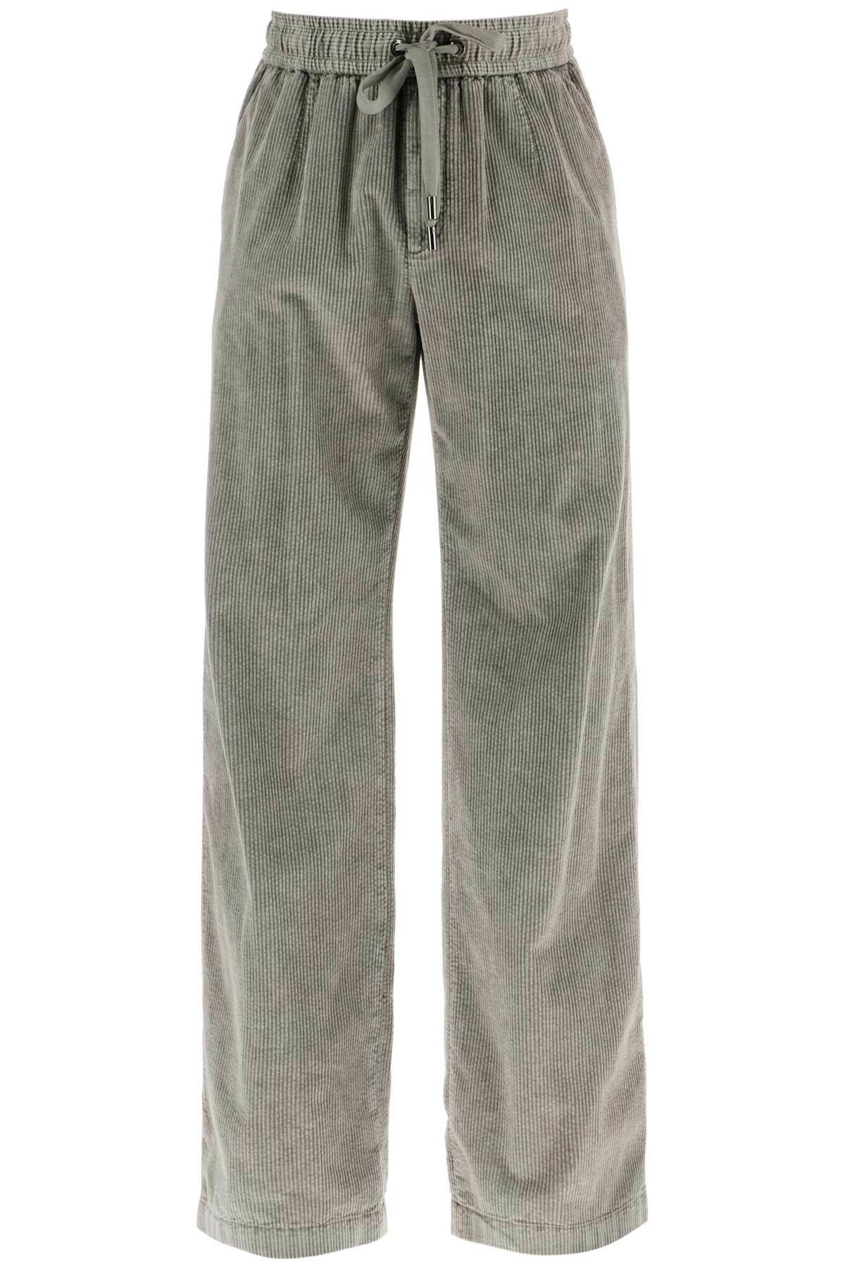 DOLCE & GABBANA corduroy drawstring pants Grey Dolce & Gabbana