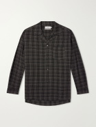 Graphpaper - Camp-Collar Checked Wool-Basketweave Shirt - Gray