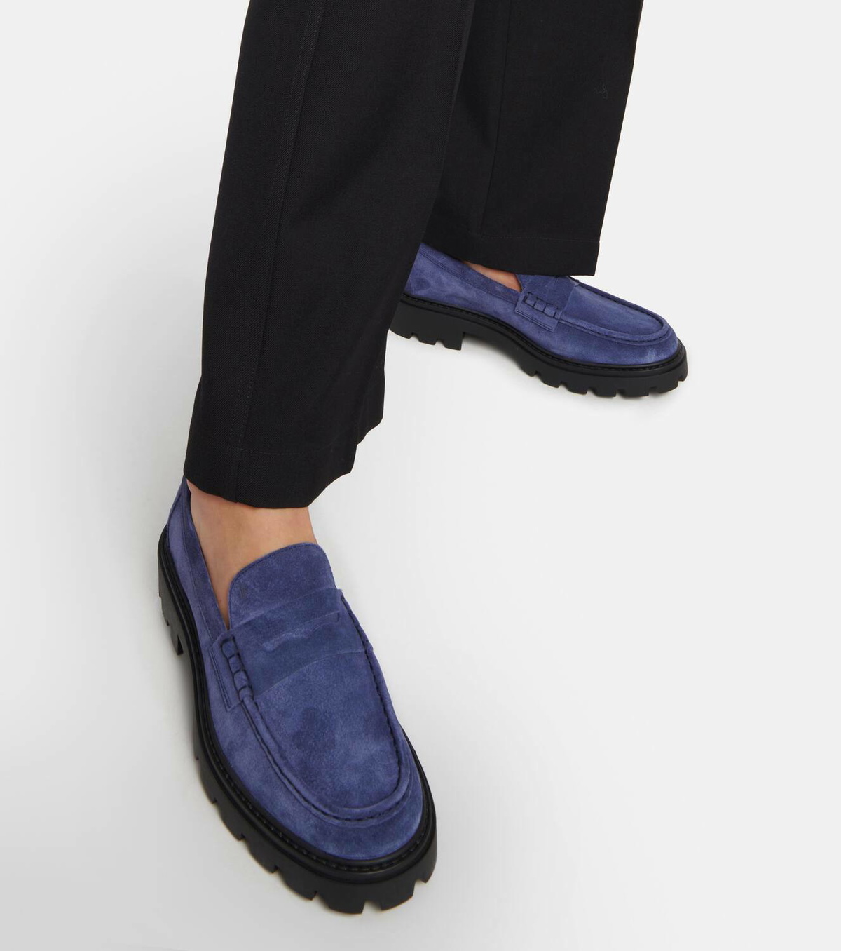 ローファー・オックスフォード TODS SUEDE PENNY LOAFERS Tod's Suede Loafers | Grey | FARFETCH